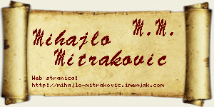 Mihajlo Mitraković vizit kartica